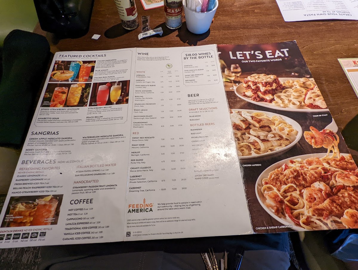 Olive Garden Italian Restaurant Photo Menu 4