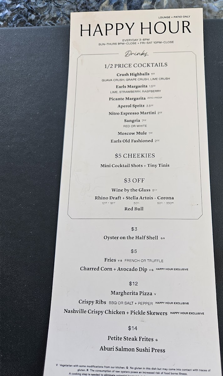 Earls Kitchen + Bar Photo Menu 1