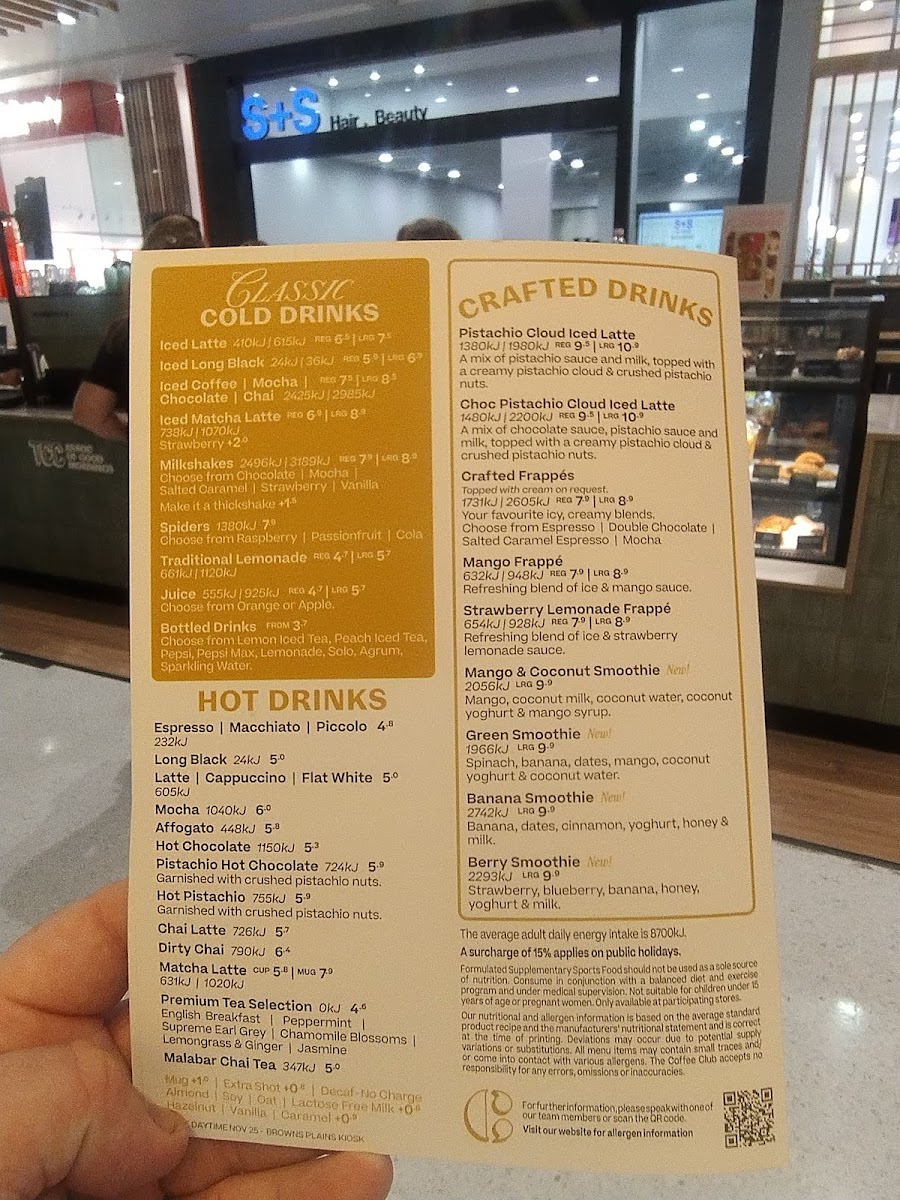 The Coffee Club Photo Menu 1