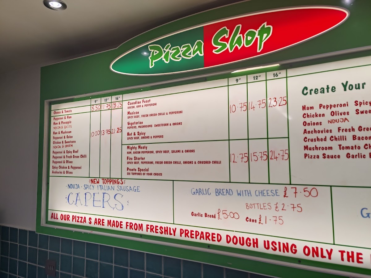 Pronto Pizza Photo Menu 1