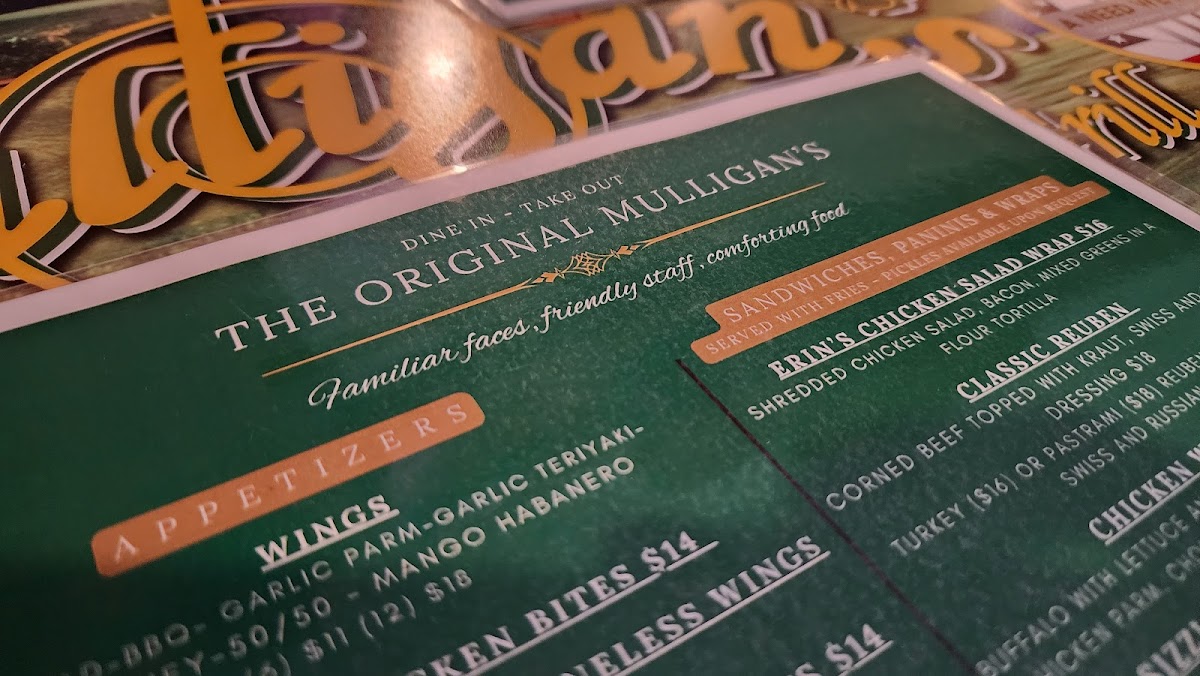 Mulligan's Bar & Restaurant Photo Menu 2