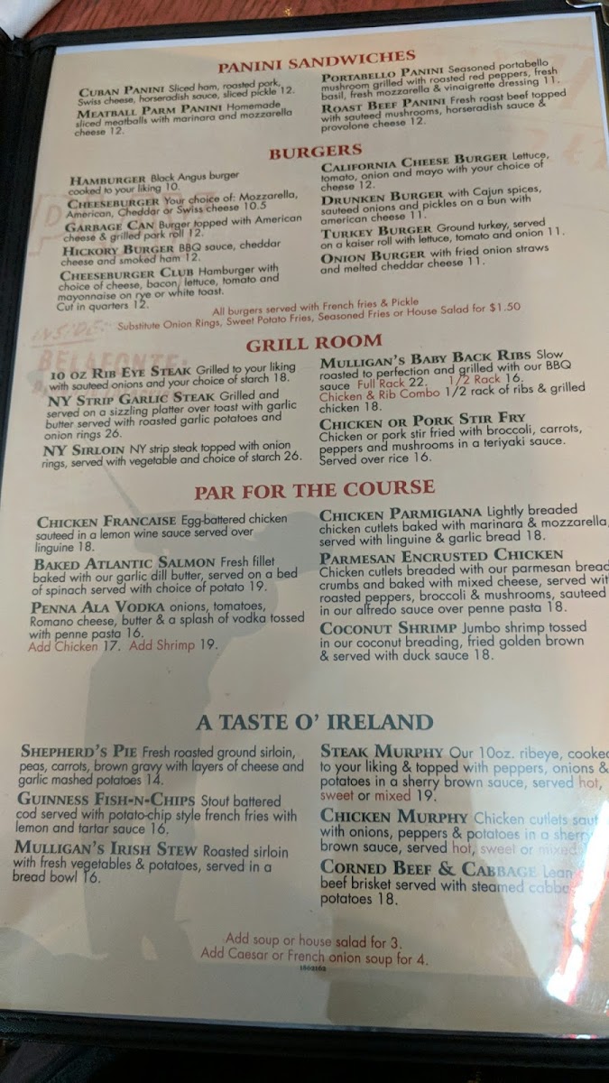 Mulligan's Bar & Restaurant Photo Menu 8