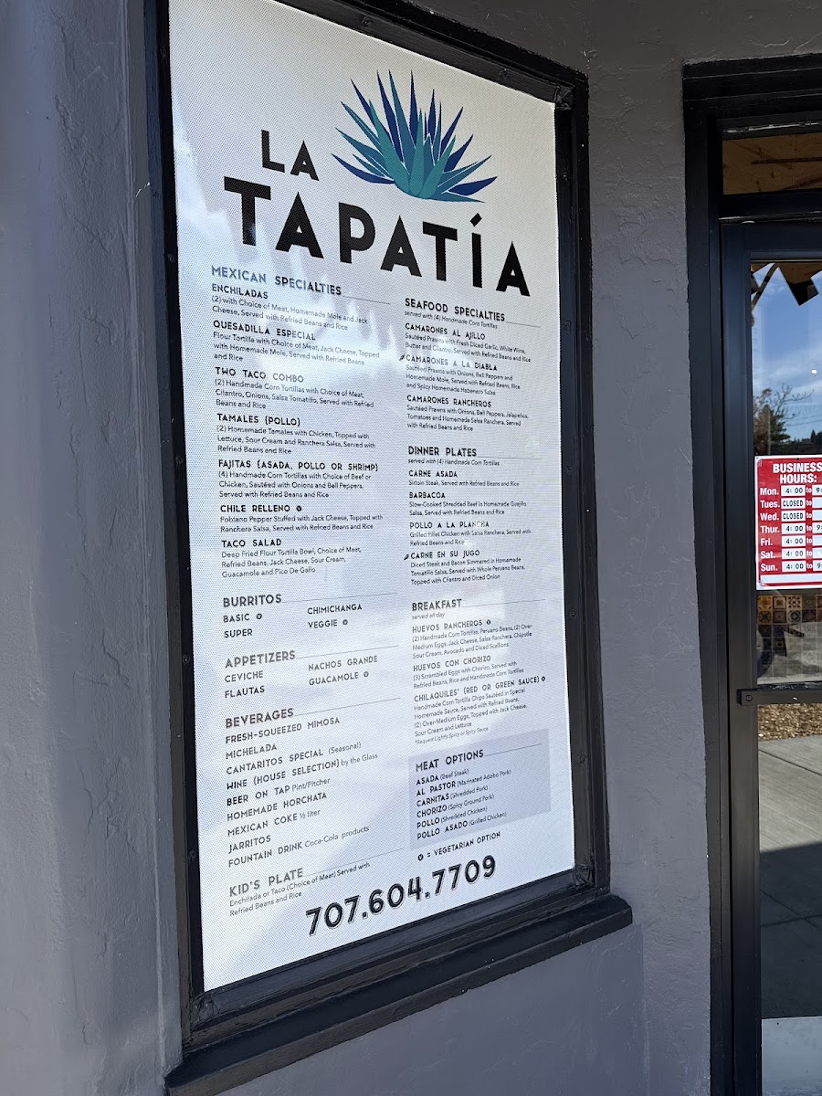 La Tapatía Photo Menu 1