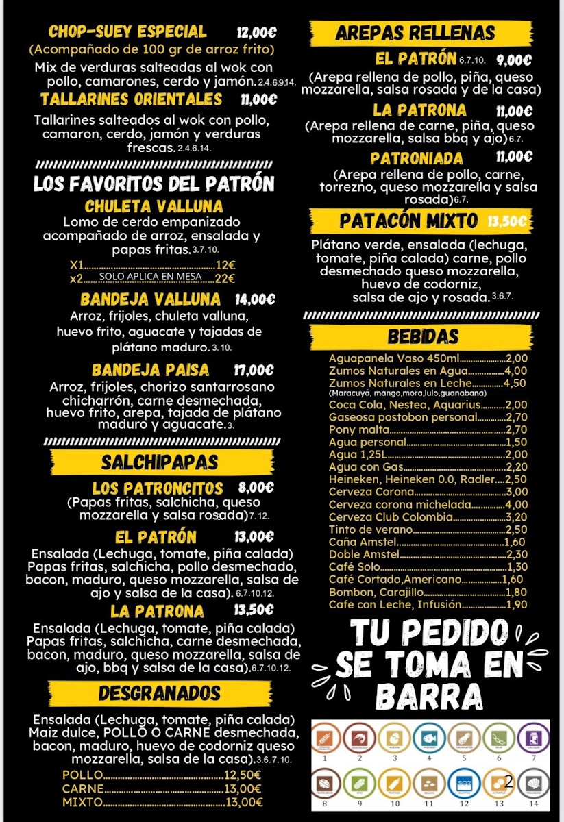 El Patrón Photo Menu 1