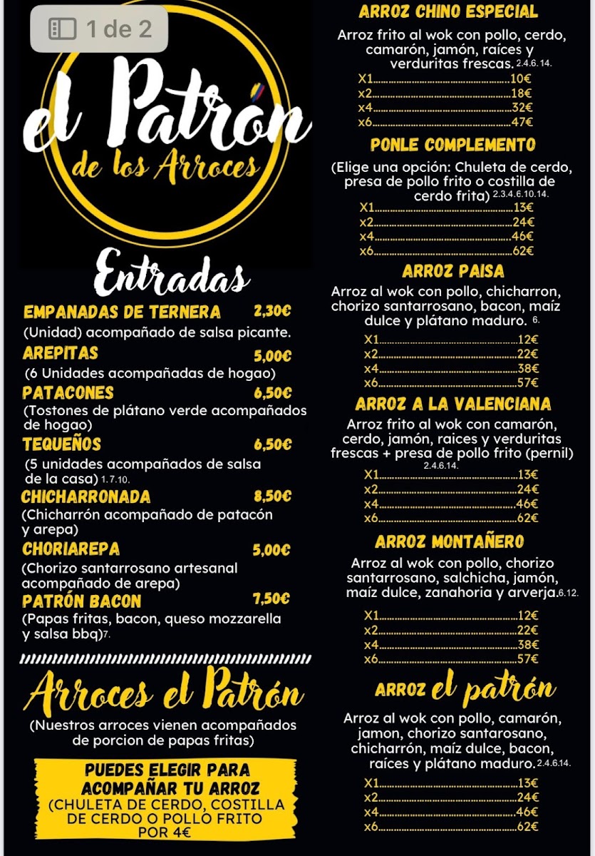 El Patrón Photo Menu 2