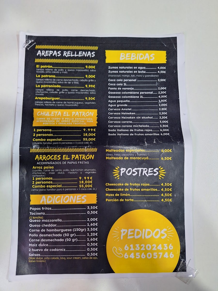 El Patrón Photo Menu 9
