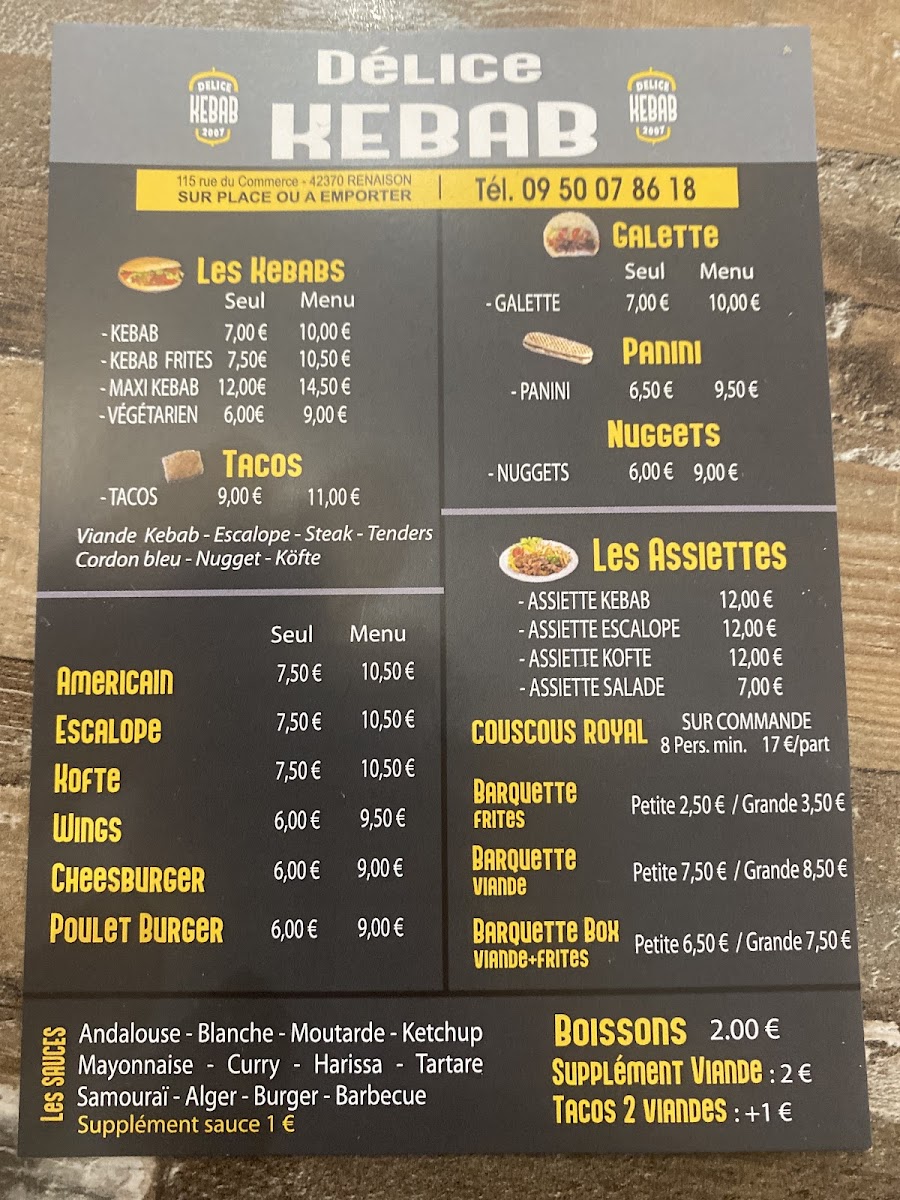 Délice Kebab Photo Menu 1