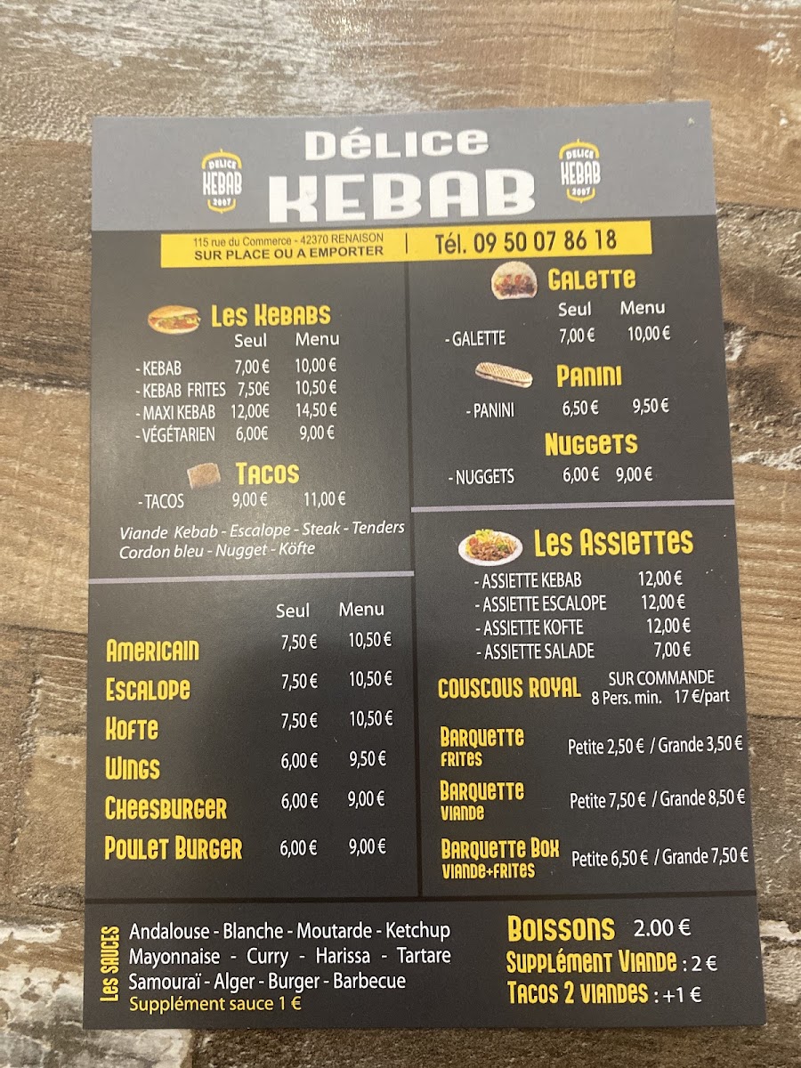 Délice Kebab Photo Menu 2