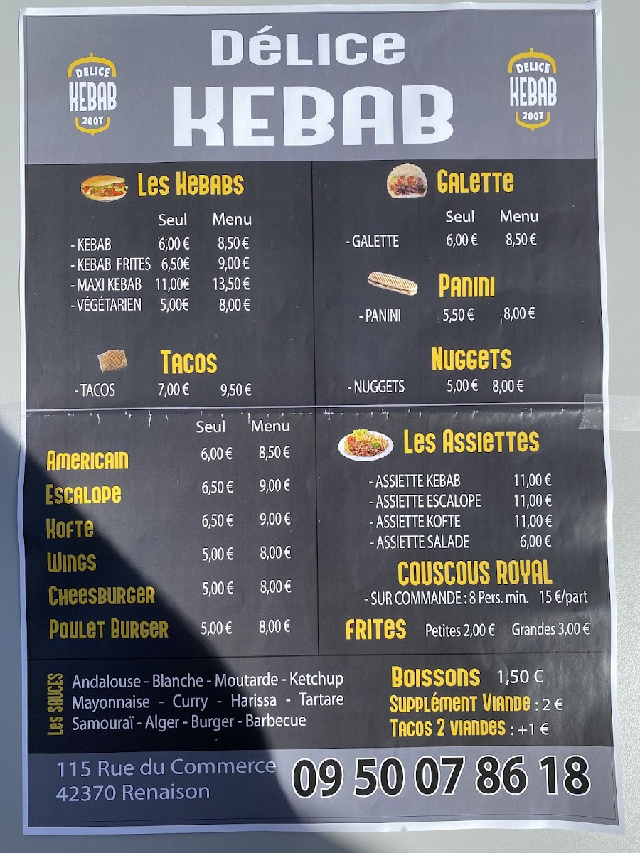 Délice Kebab Photo Menu 3