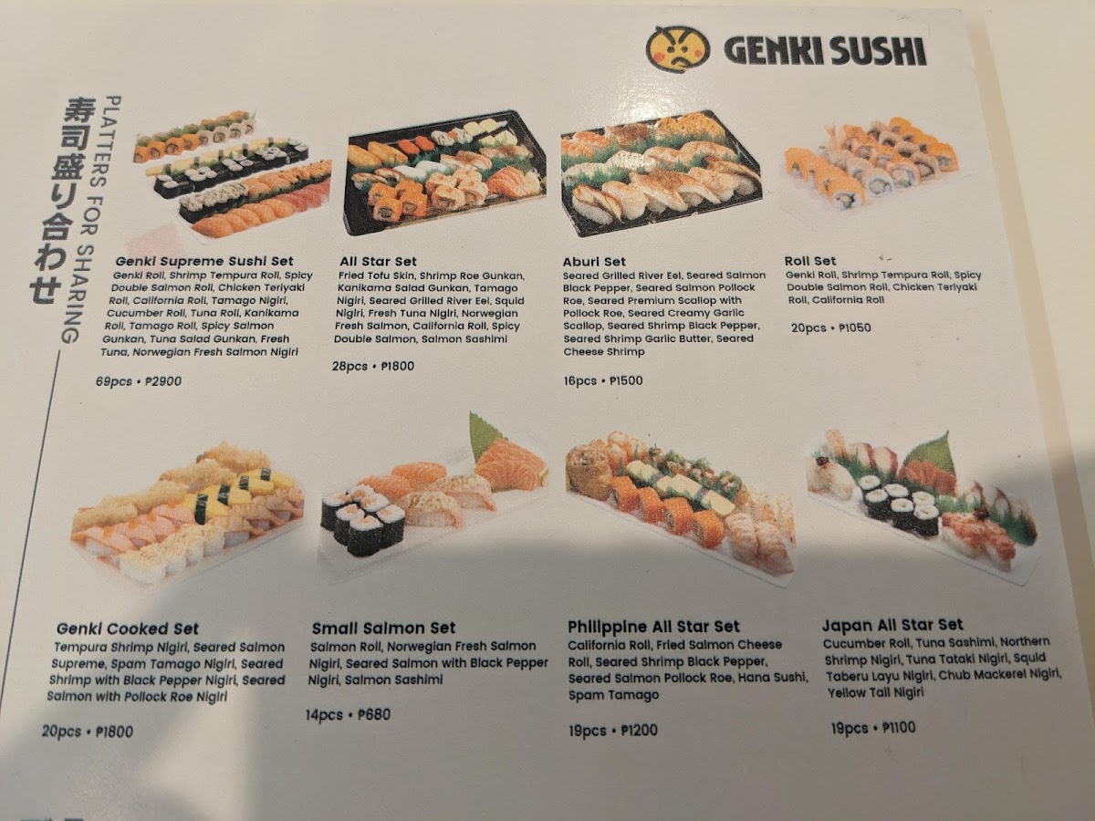 Genki Sushi Photo Menu 1
