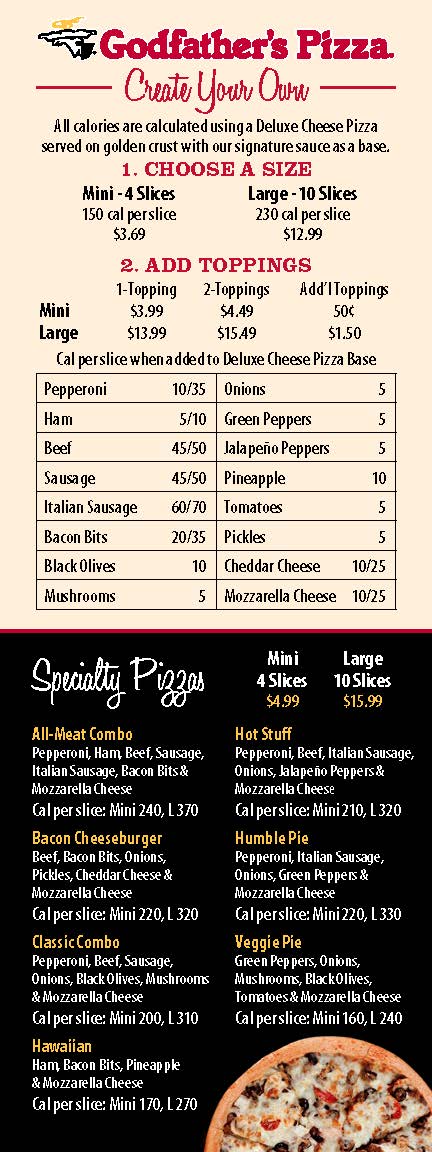 Godfather's Pizza Express Photo Menu 2