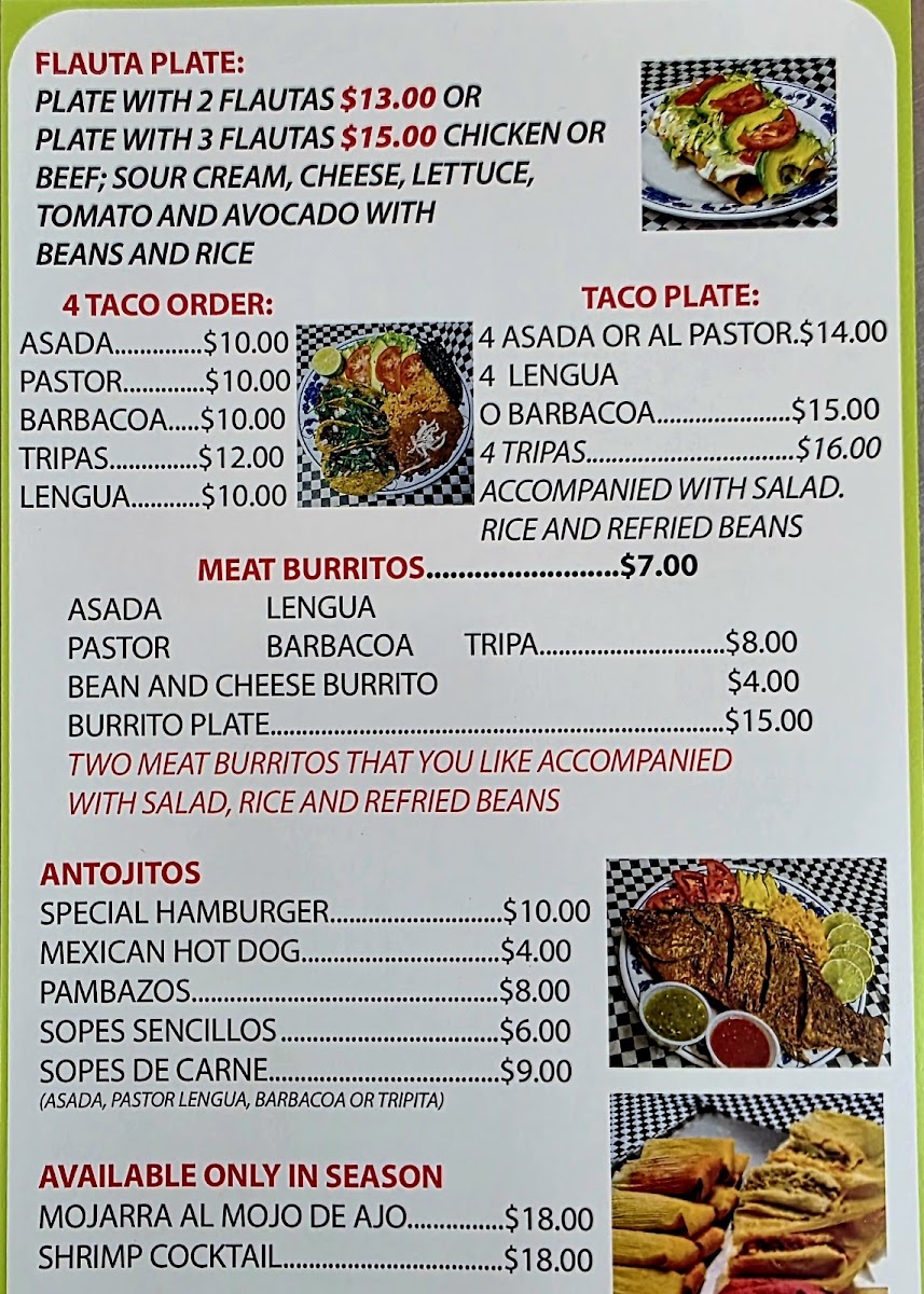 La Fuente Photo Menu 1