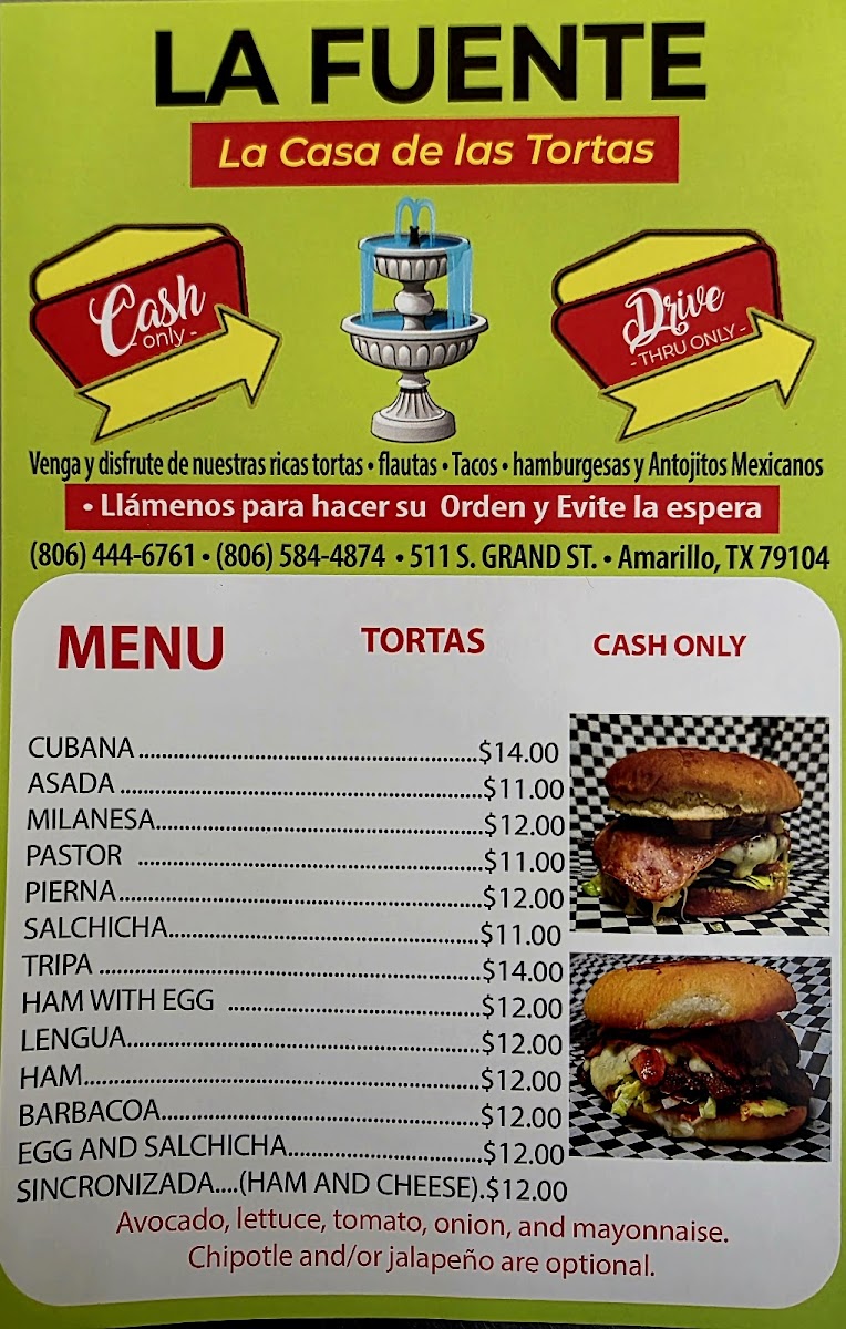 La Fuente Photo Menu 2