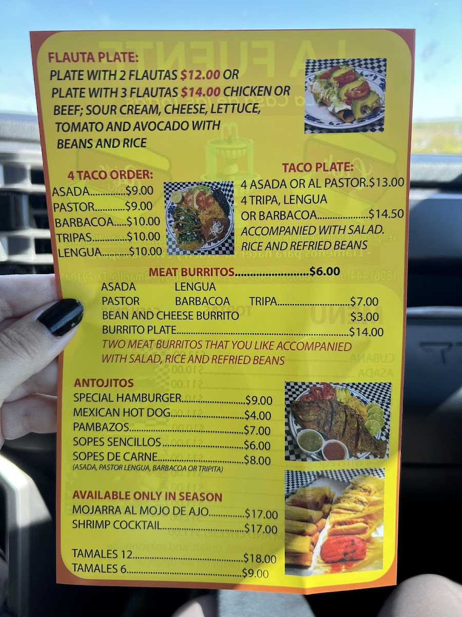 La Fuente Photo Menu 3