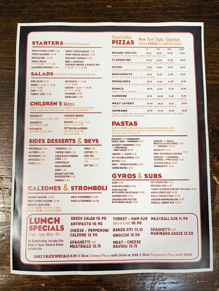 Milano Pizza Photo Menu 3