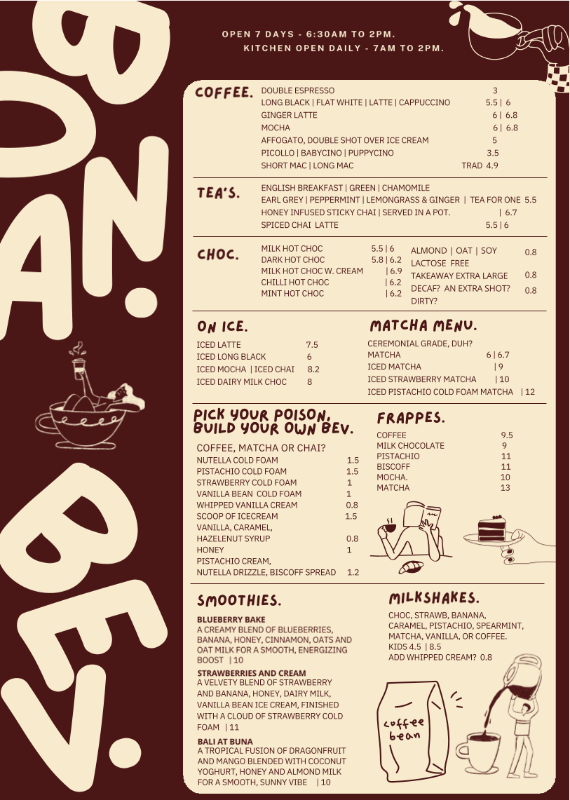 BUNA. Photo Menu 2