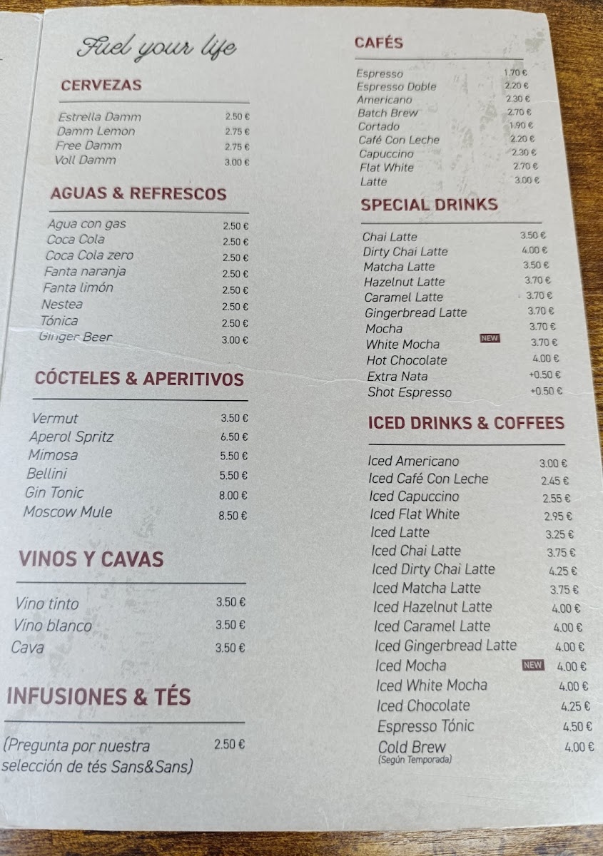 Garage Coffee Photo Menu 3
