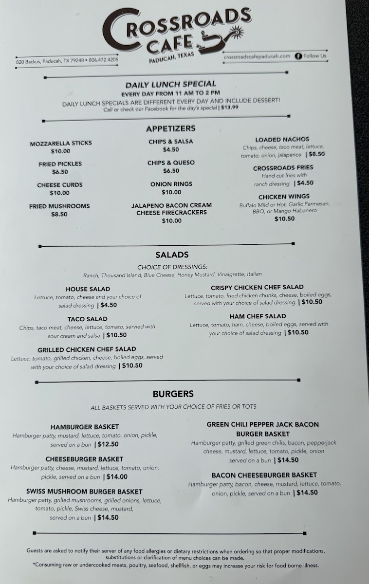 Crossroads Cafe Photo Menu 2