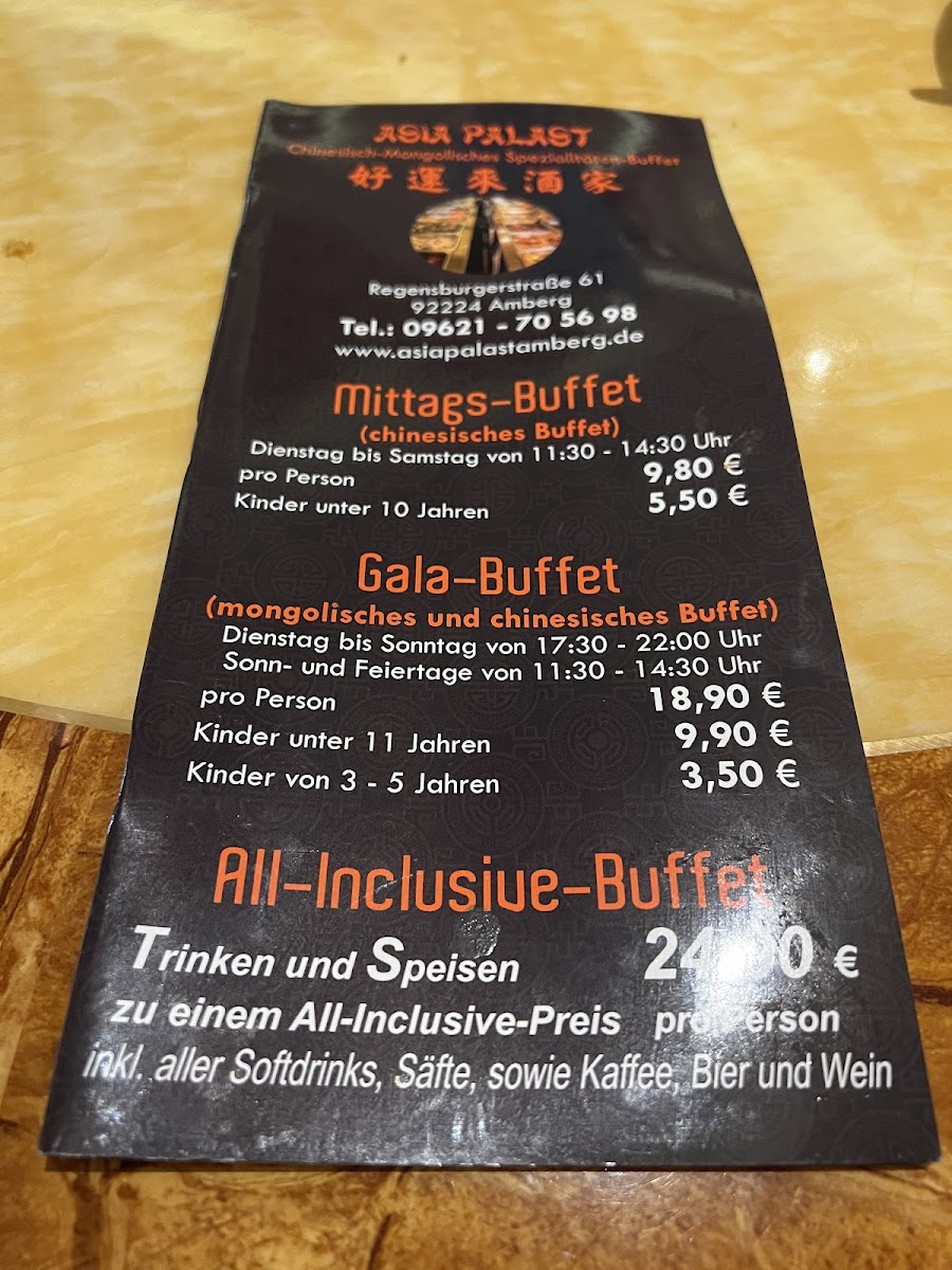 China-Restaurant Asia Palast Photo Menu 4