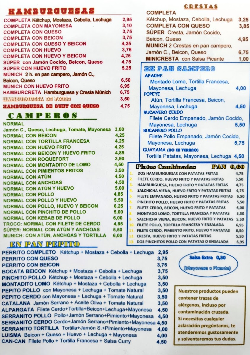 Hamburguesería Munich Photo Menu 2