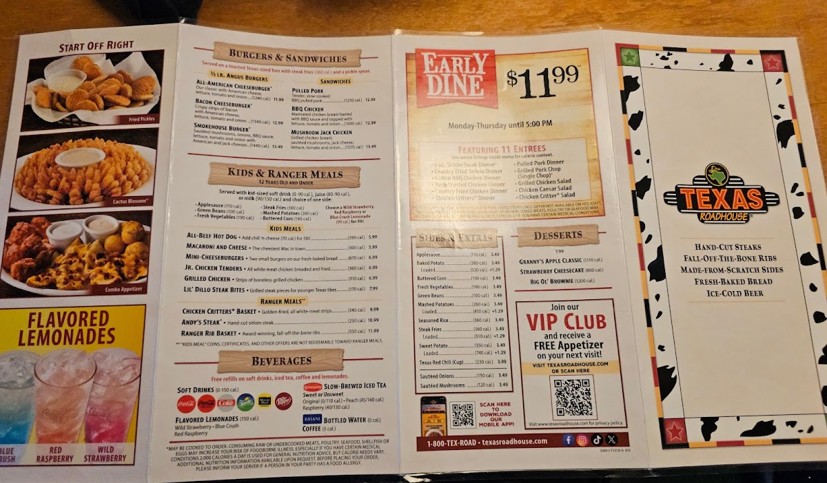 Texas Roadhouse Photo Menu 1