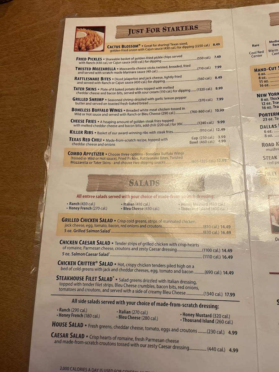 Texas Roadhouse Photo Menu 6
