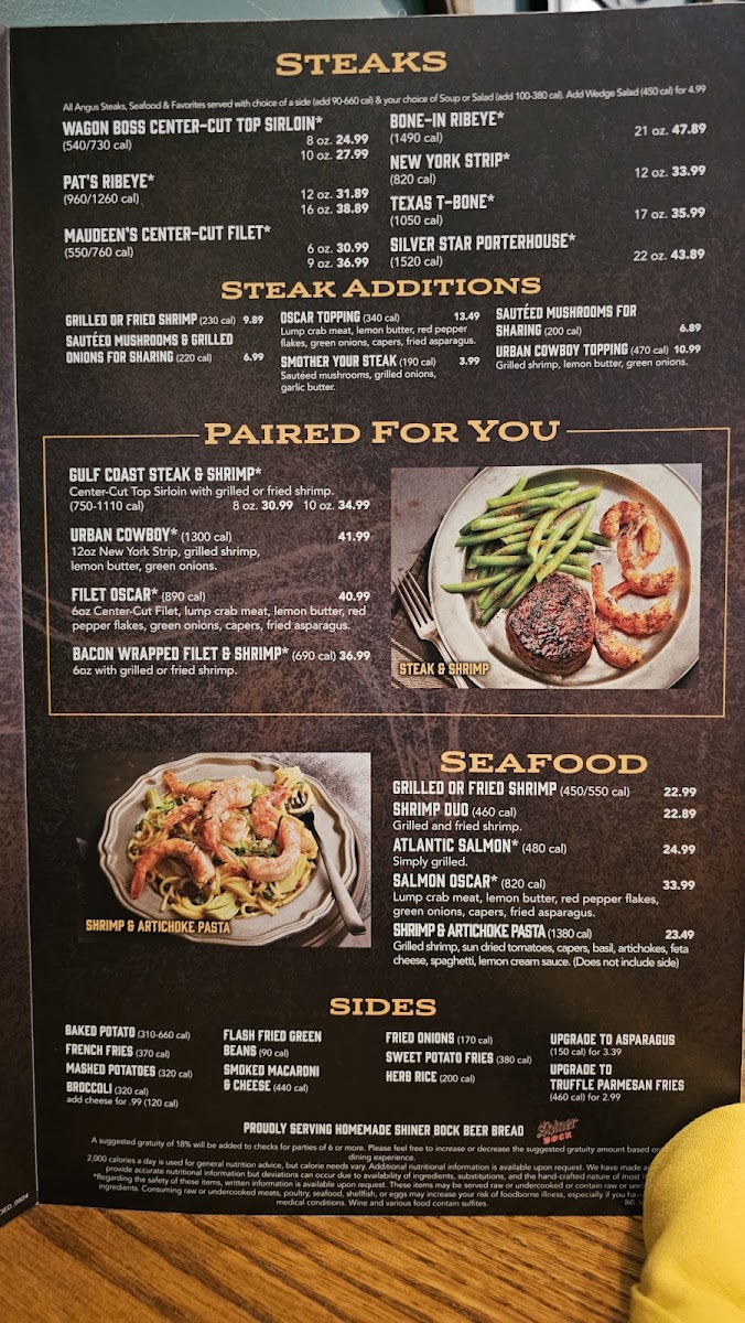 Saltgrass Steak House Photo Menu 2
