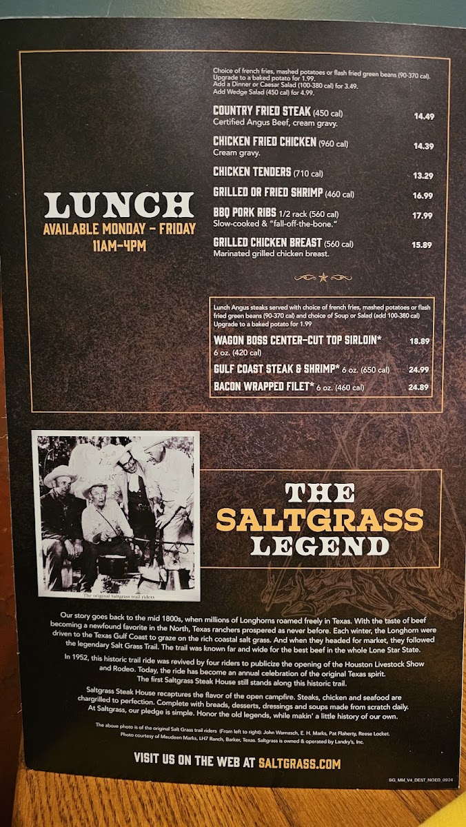 Saltgrass Steak House Photo Menu 4