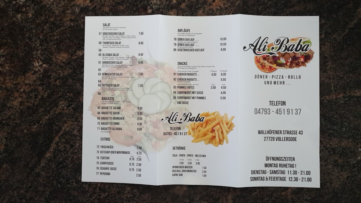 Ali Baba Photo Menu 2