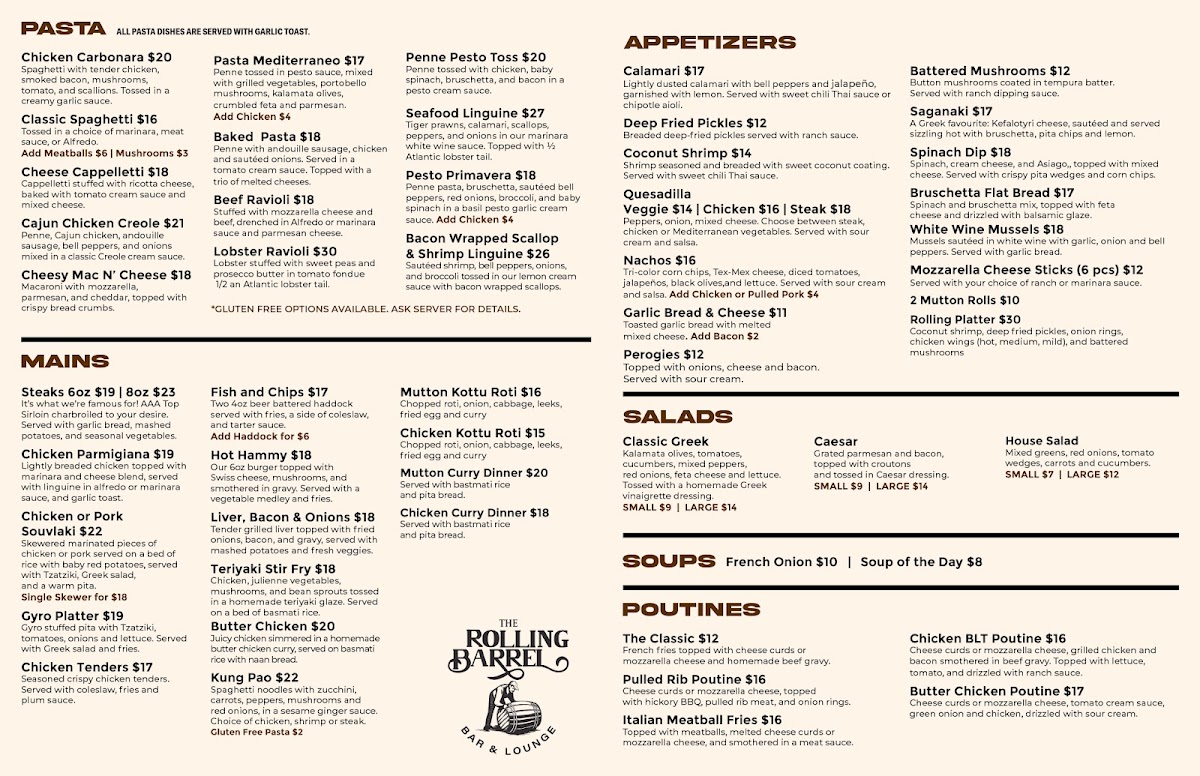 The Rolling Barrel Photo Menu 2