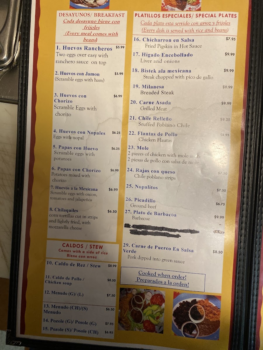 La Hacienda Photo Menu 1