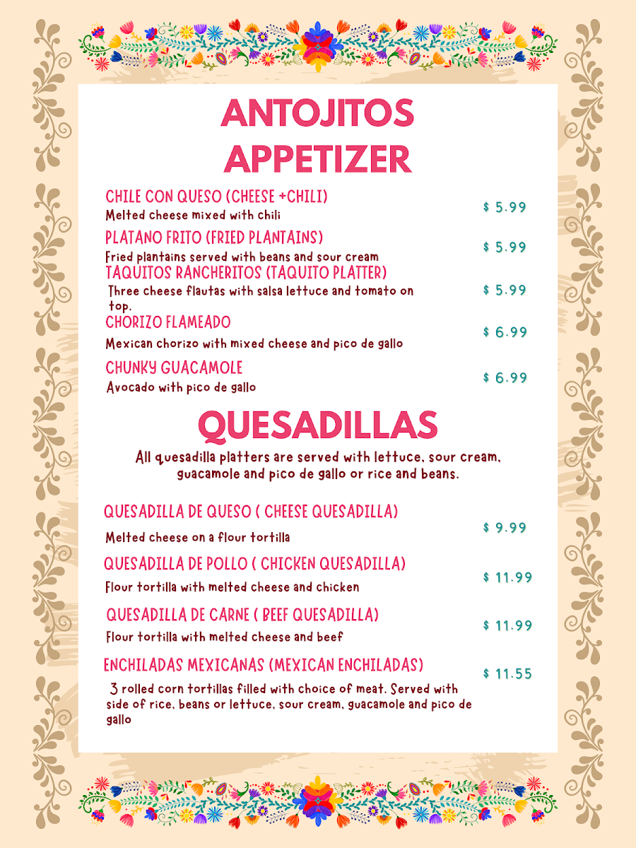 La Hacienda Photo Menu 1