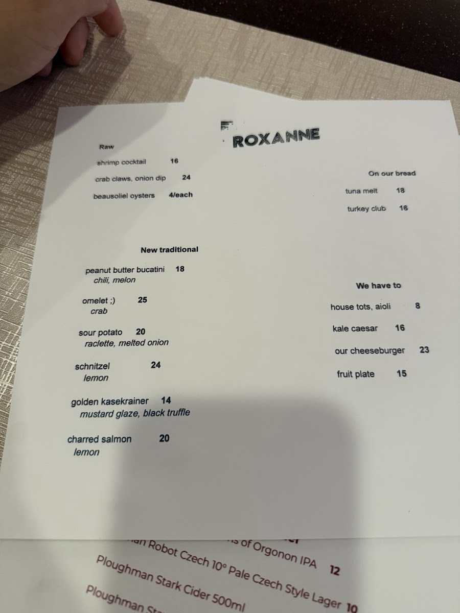 Roxanne Photo Menu 1