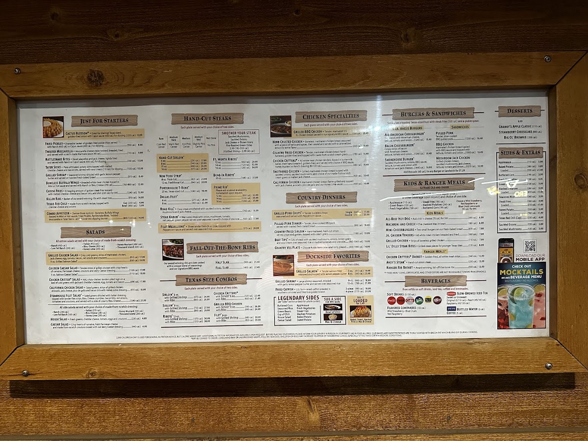 Texas Roadhouse Photo Menu 1