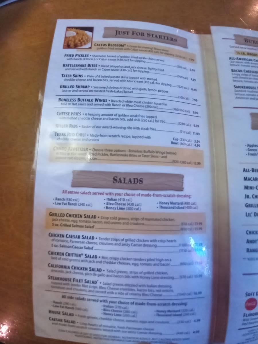 Texas Roadhouse Photo Menu 8