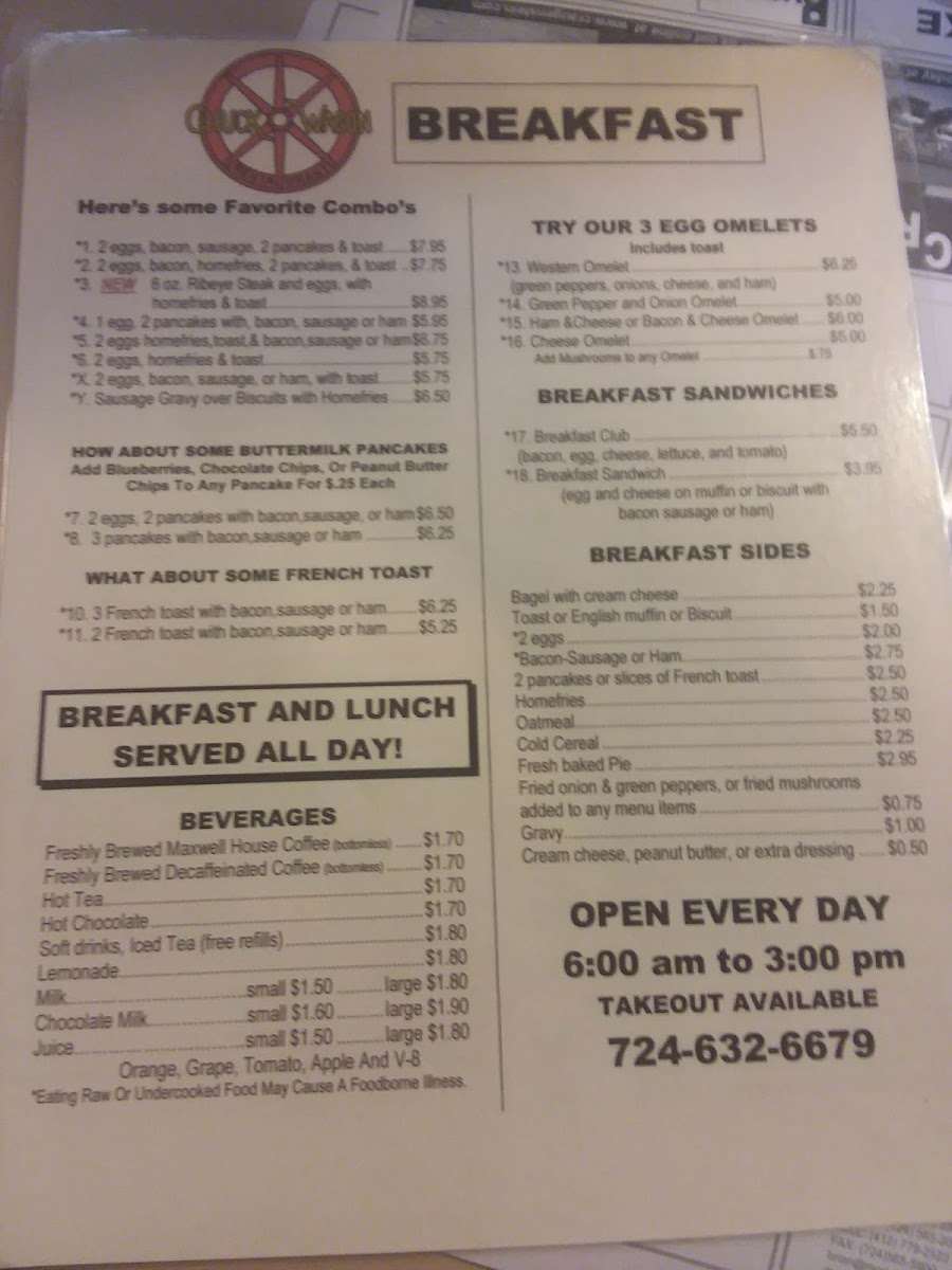 Chuck Wagon Restaurant Photo Menu 10