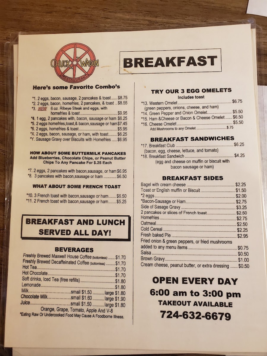 Chuck Wagon Restaurant Photo Menu 3