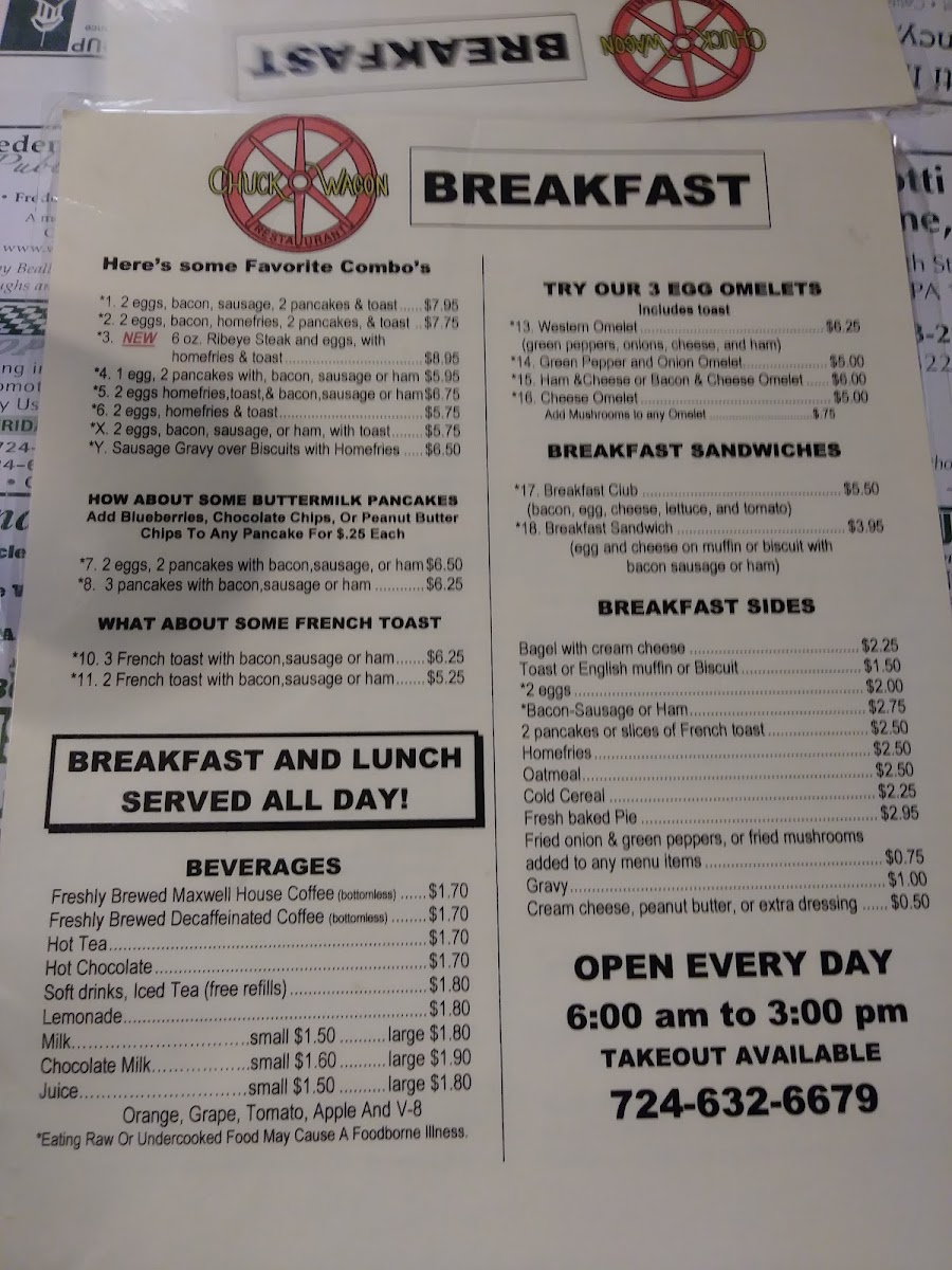 Chuck Wagon Restaurant Photo Menu 9