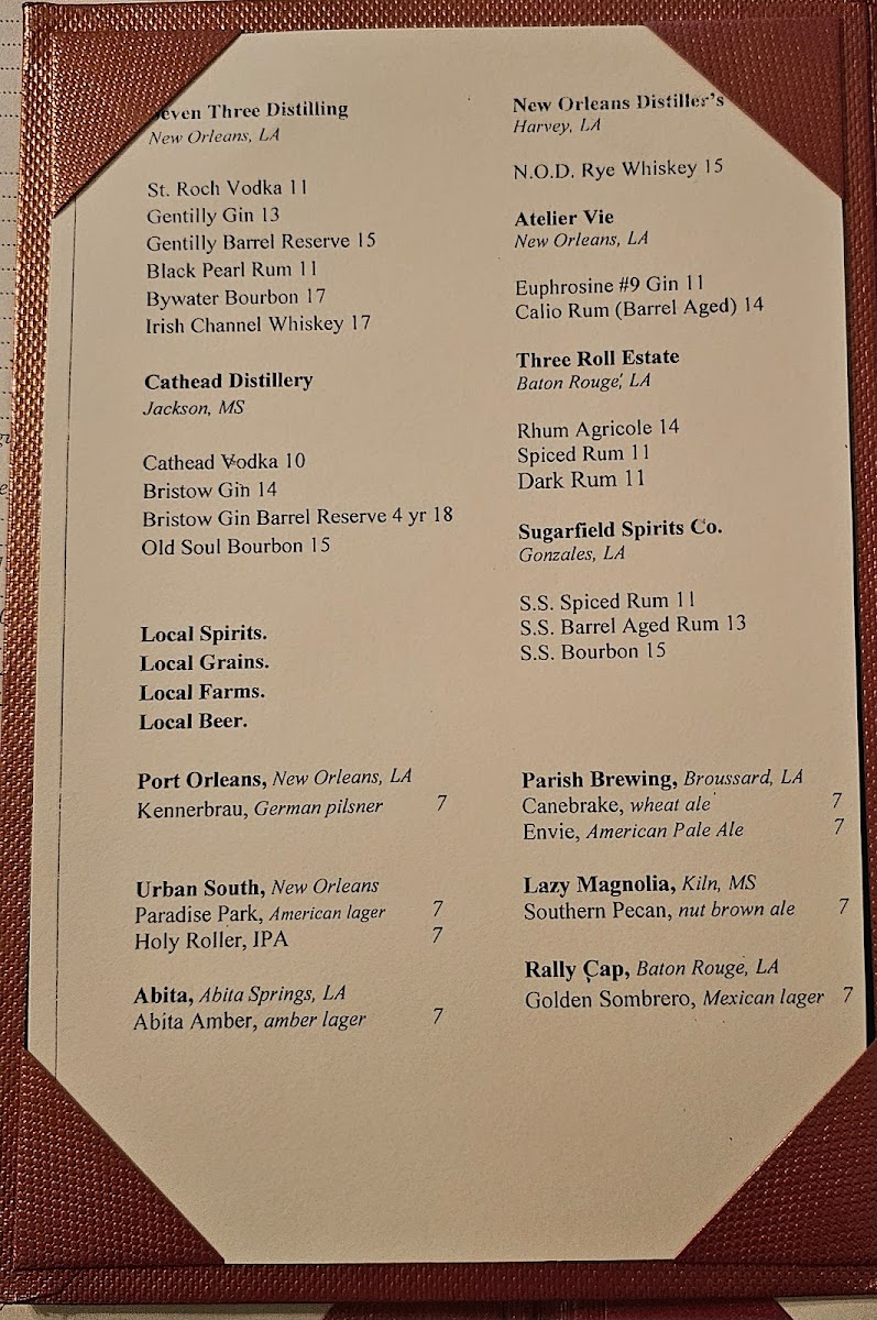 Brigtsen's Restaurant Photo Menu 2