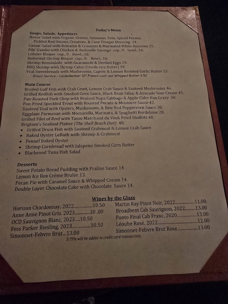 Brigtsen's Restaurant Photo Menu 5
