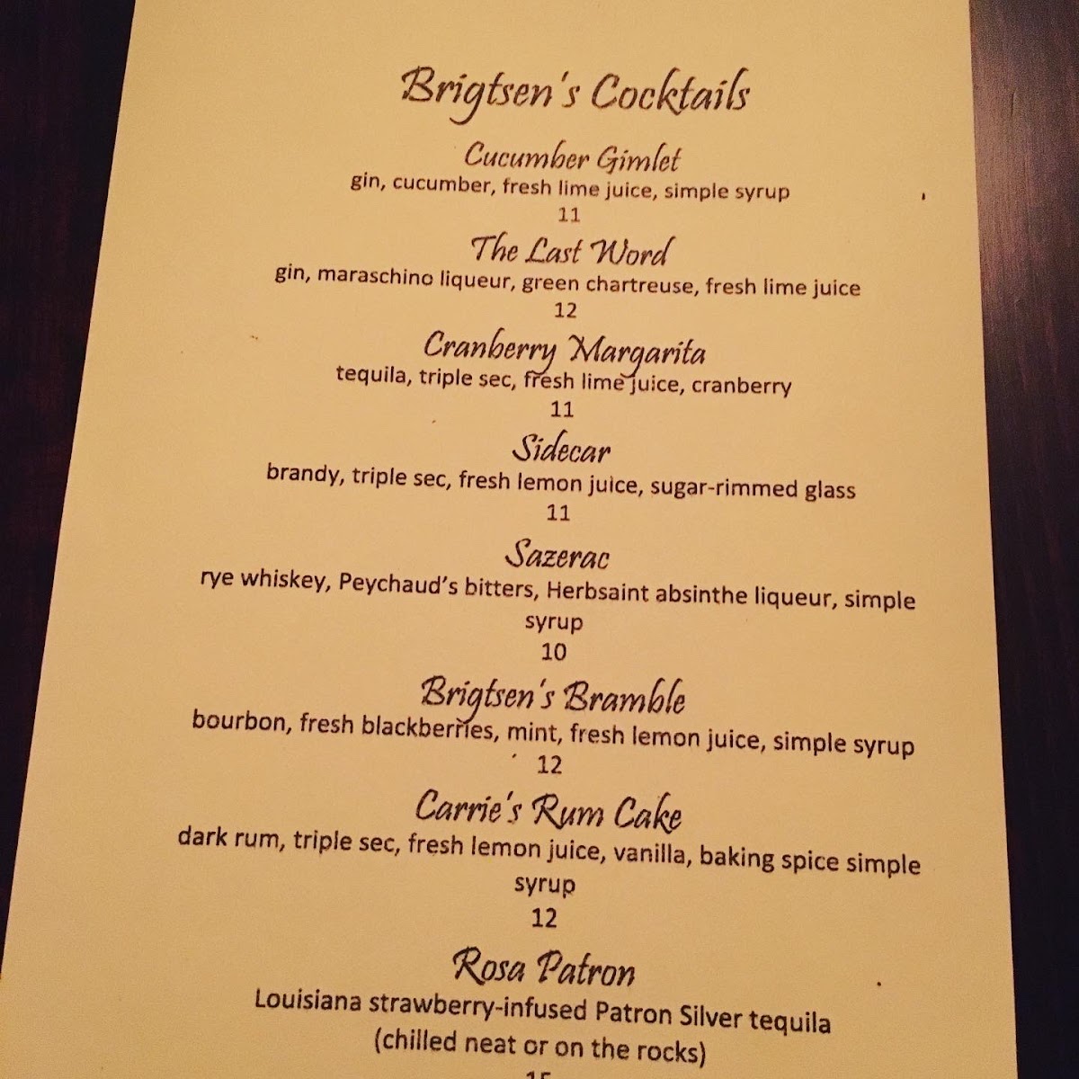 Brigtsen's Restaurant Photo Menu 9