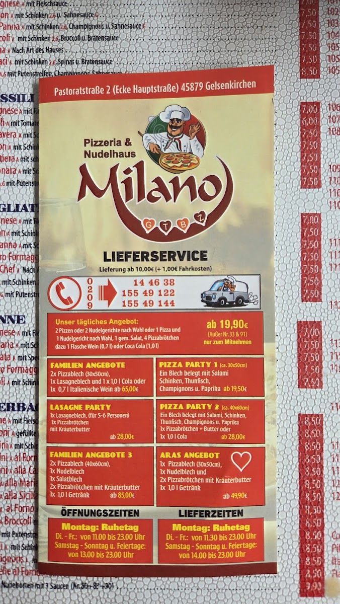 Pizzeria Milano Photo Menu 2