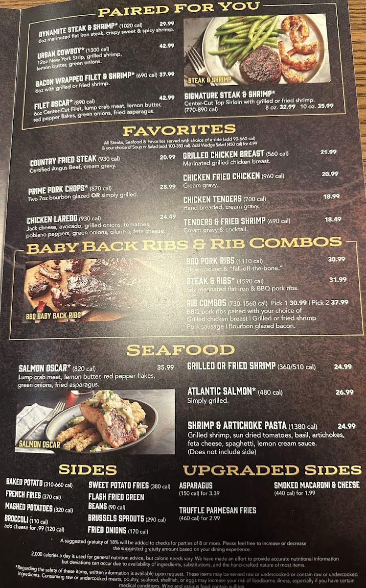Saltgrass Steak House Photo Menu 1