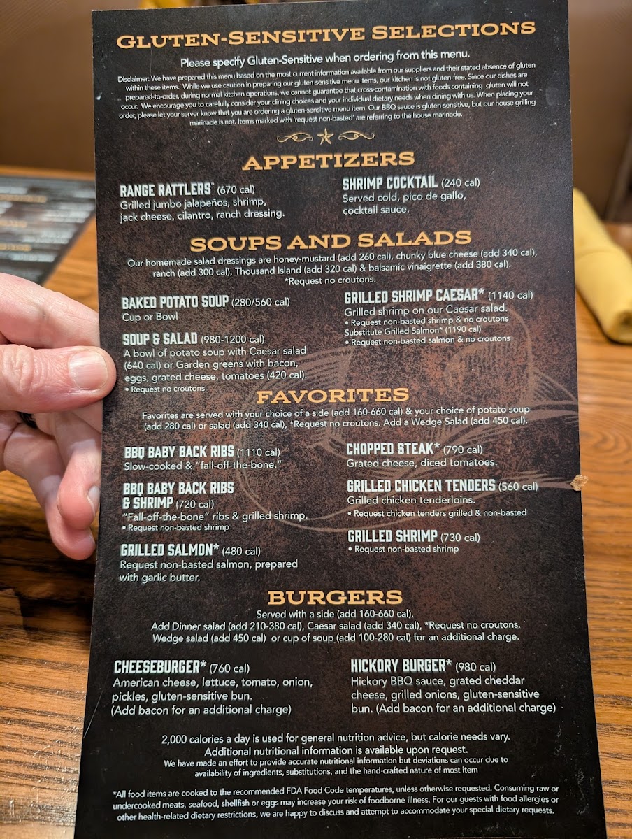 Saltgrass Steak House Photo Menu 2