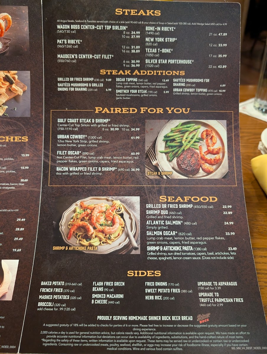 Saltgrass Steak House Photo Menu 3
