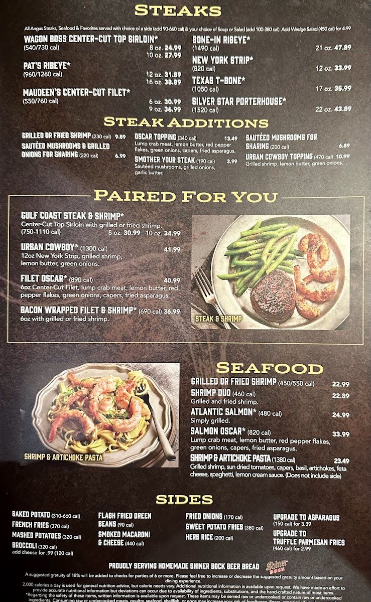 Saltgrass Steak House Photo Menu 4