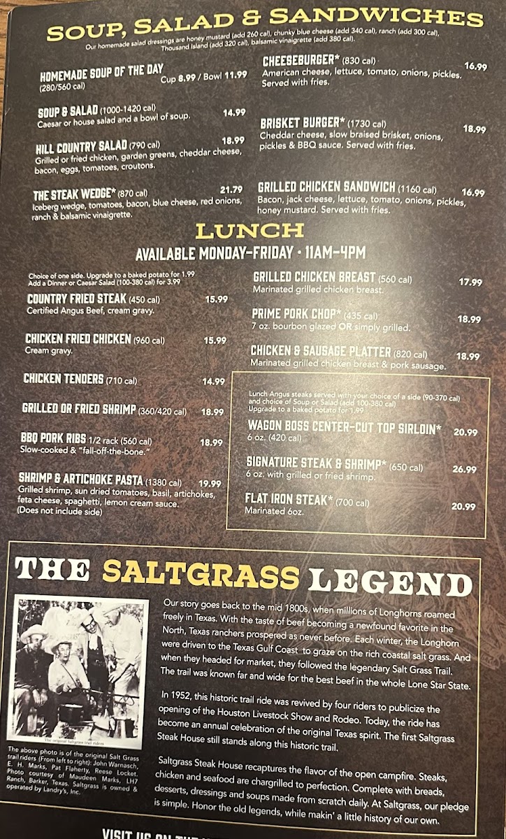 Saltgrass Steak House Photo Menu 5