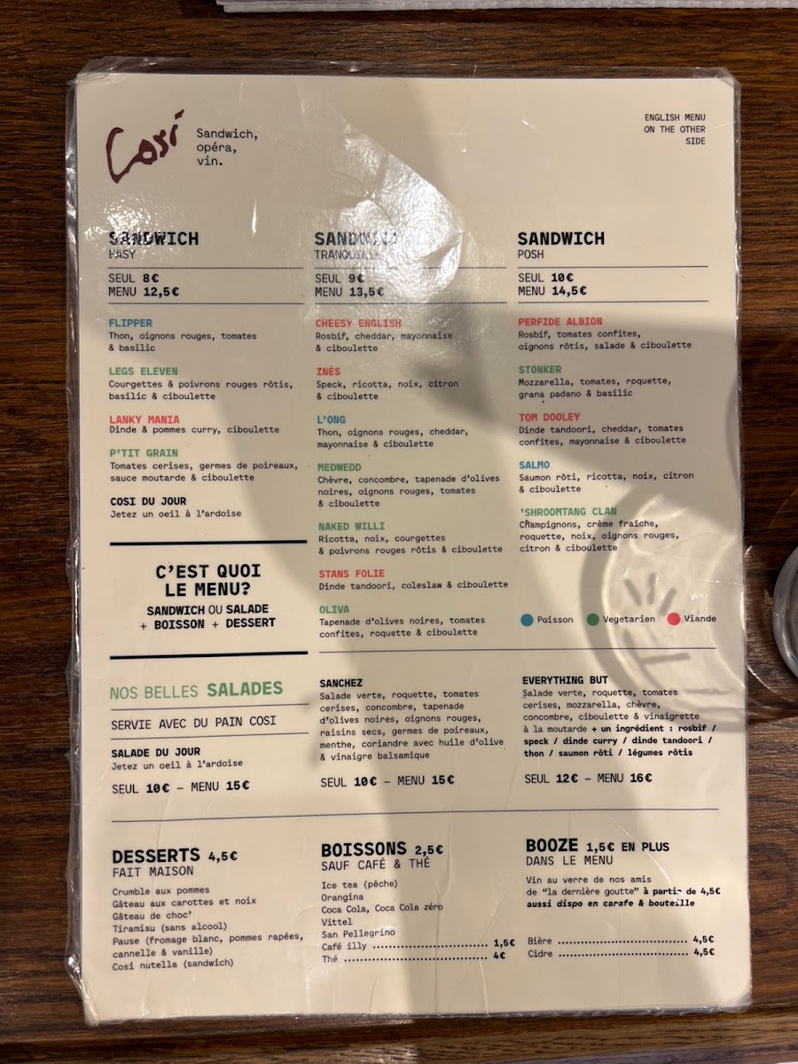 Cosi Photo Menu 3