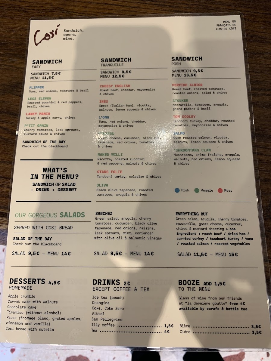 Cosi Photo Menu 4