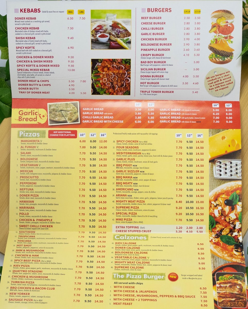 Milano's Pizza Photo Menu 1